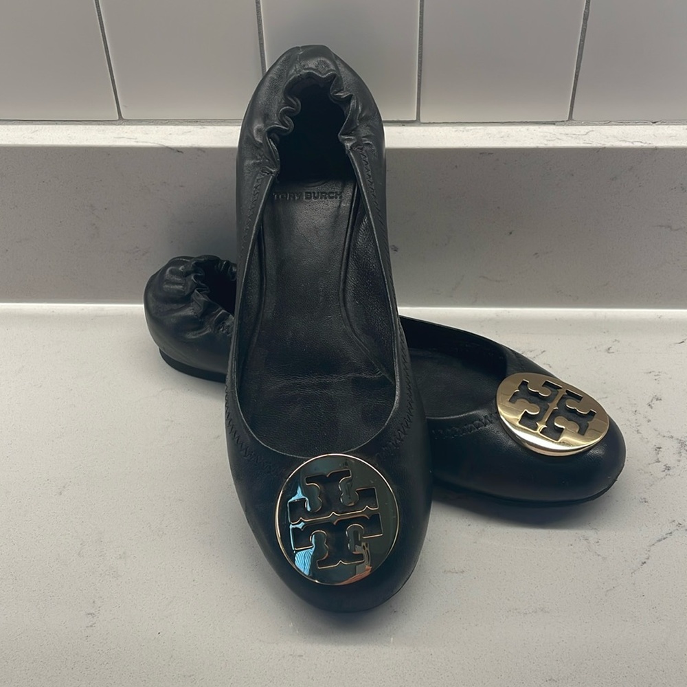 Tory Burch black Reva ballerina flats